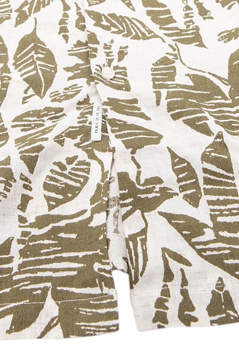 KHAKI REGULAR SHIRT WITH ETHNIC MOTIFS 7