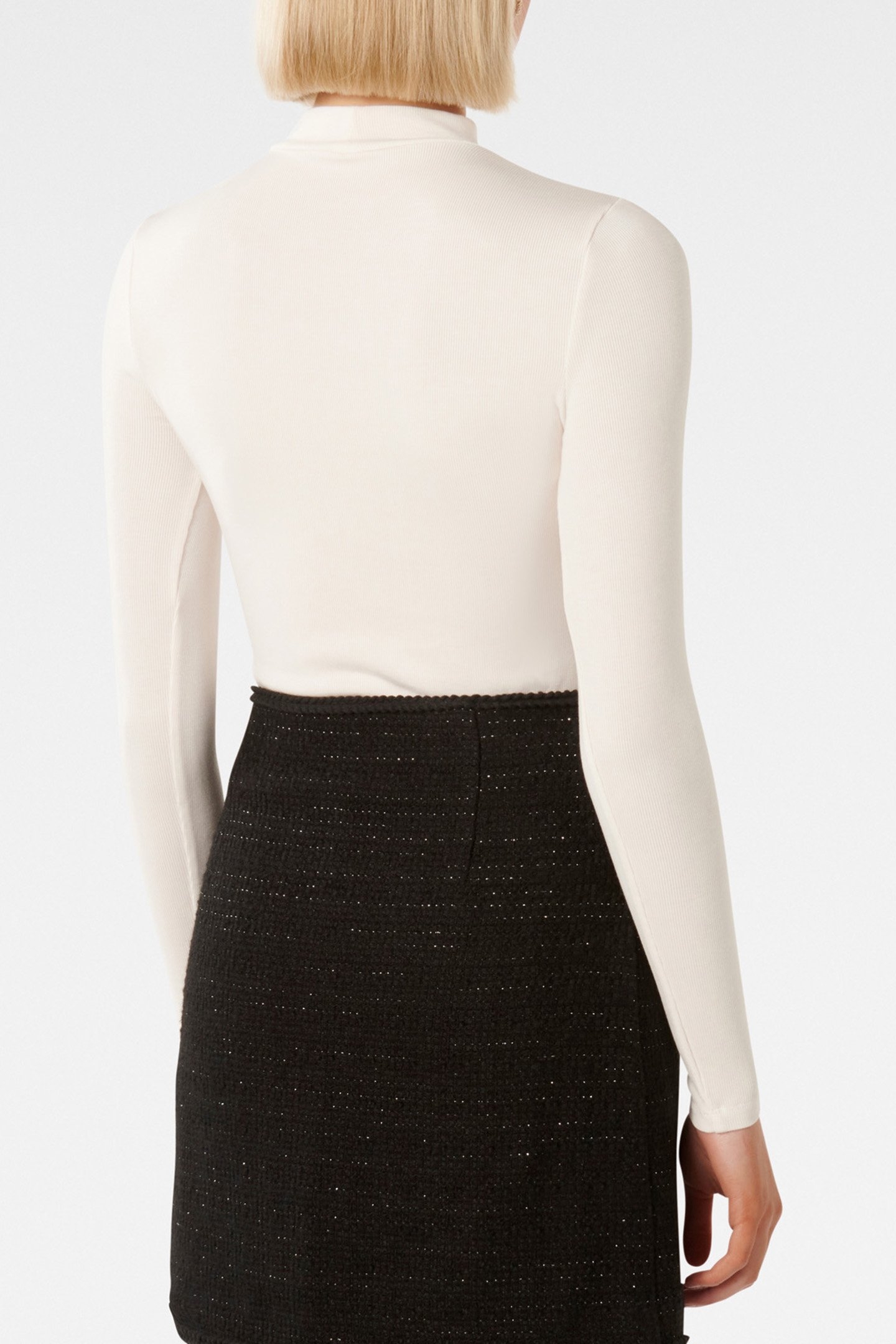 CANDICE HIGH NECK RIB TOP SHEER PINK 2