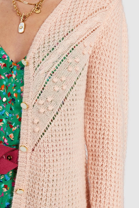 FRESH PINK DECORATIVE KNIT CARDIGAN 6