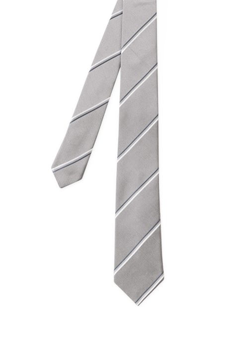 MEN TIE NARROW STRPS GREY 1