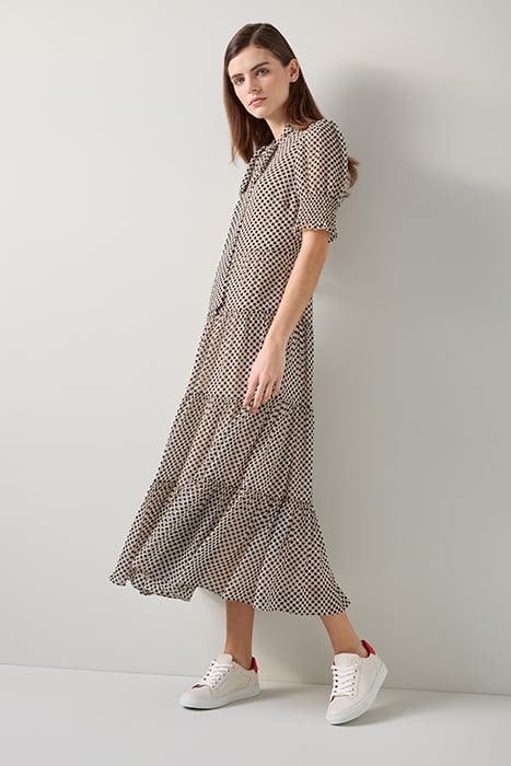 COCO TIE MIDI DRESS BLACK/CREAM 2