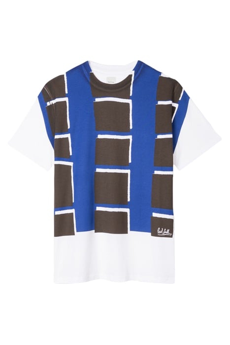 MENS CHECK PRINT TSHIRT WHITE 1