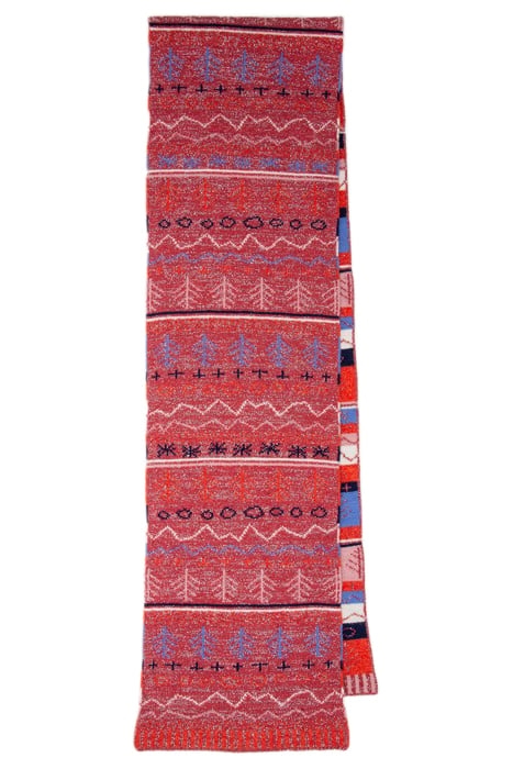 WOMEN SCARF DDLE FAIRISLE PINK 2