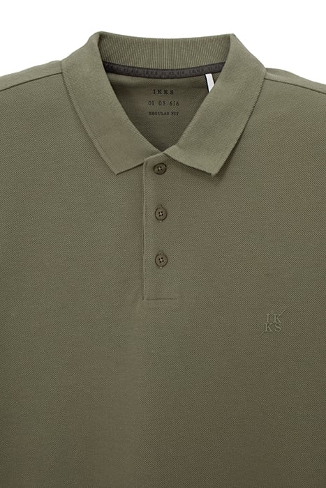 ARMY GREEN UPCYCLED PIQUE KNIT POLO SHIRT 5