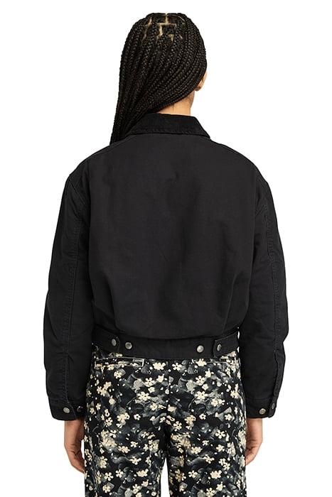 STRAFFORD QUILTED WASHED CANVAS JACKET BLACK 2