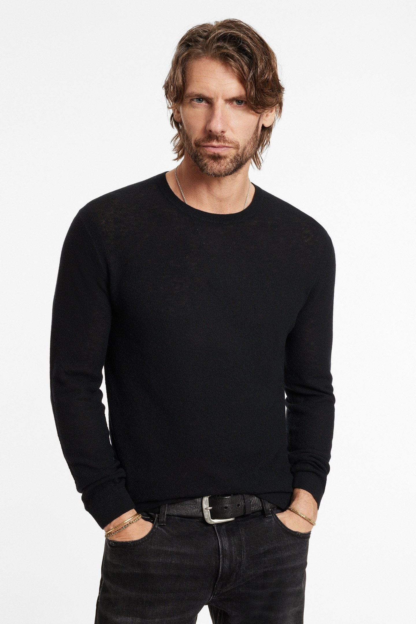 ALESSIO REGULAR FIT CREWNECK BLACK 1