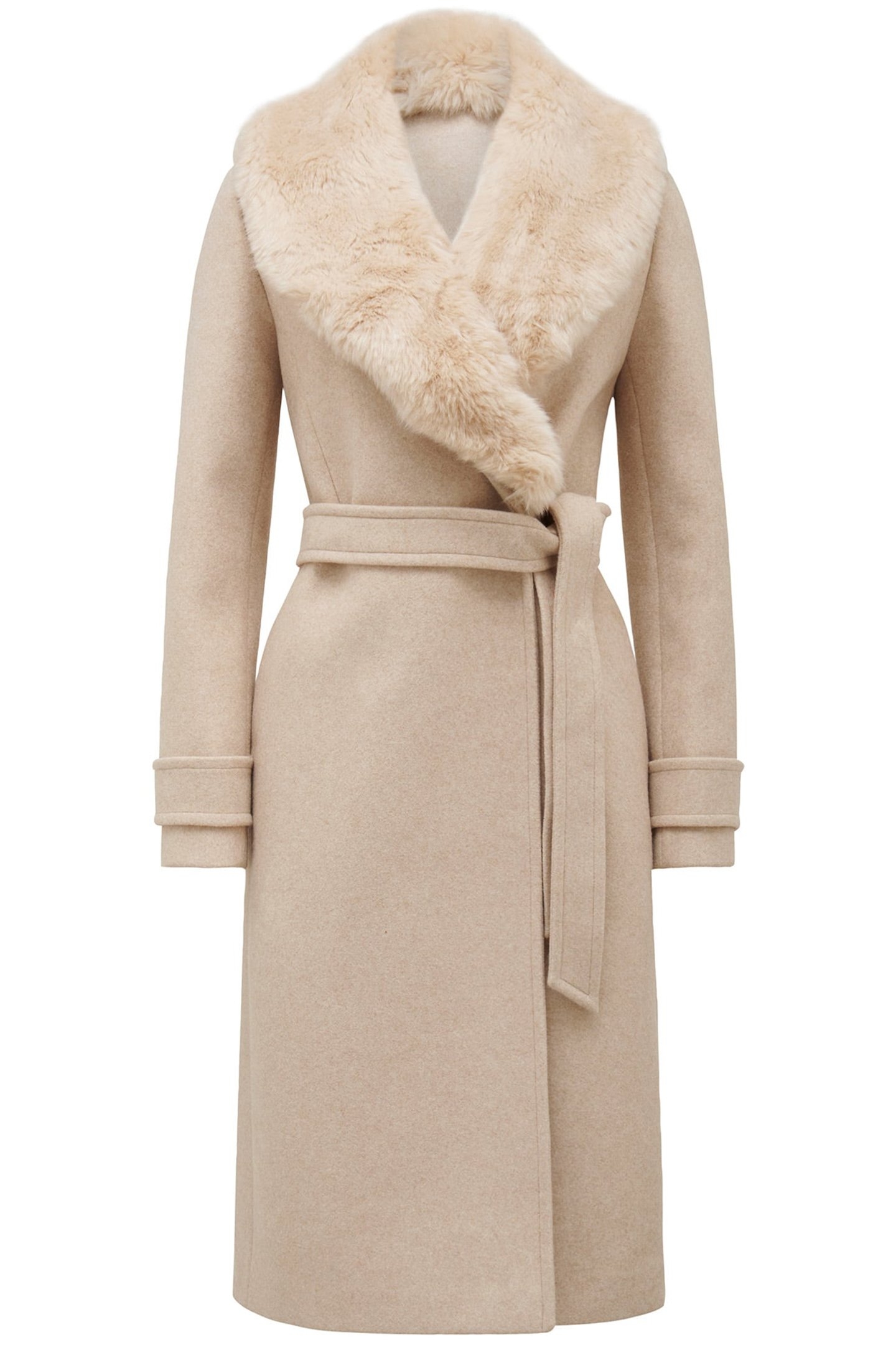 NORA FUR COLLAR COAT CAMEL MARLE 3