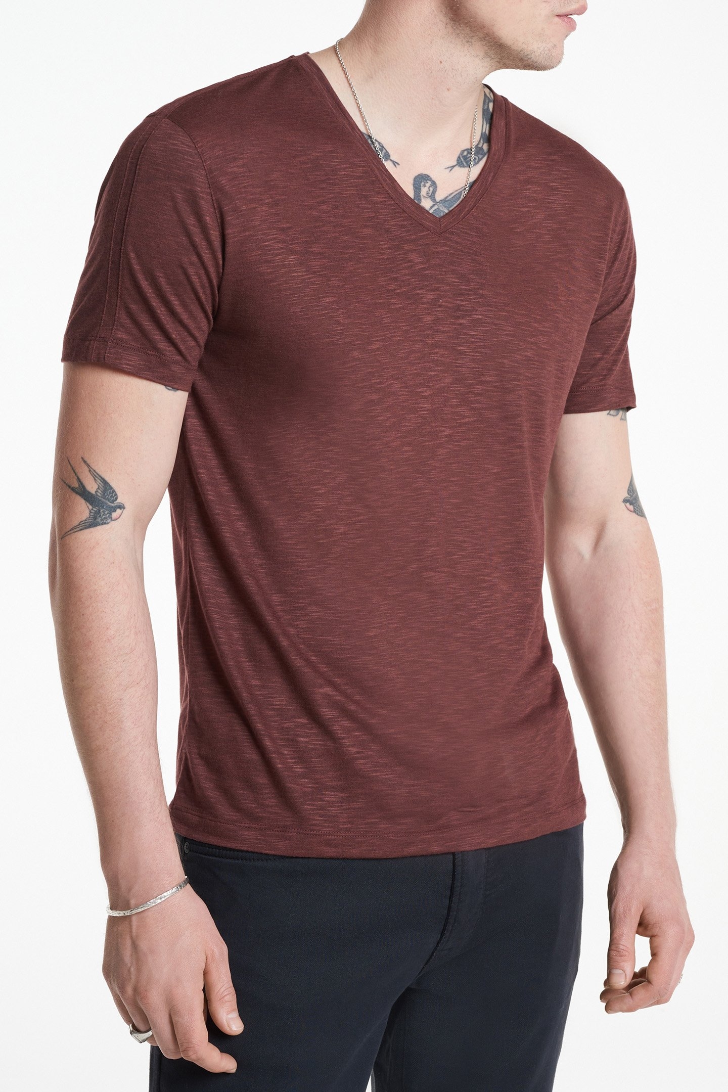 ASTOR REGULAR FIT SS V-NECK PRUCE 1