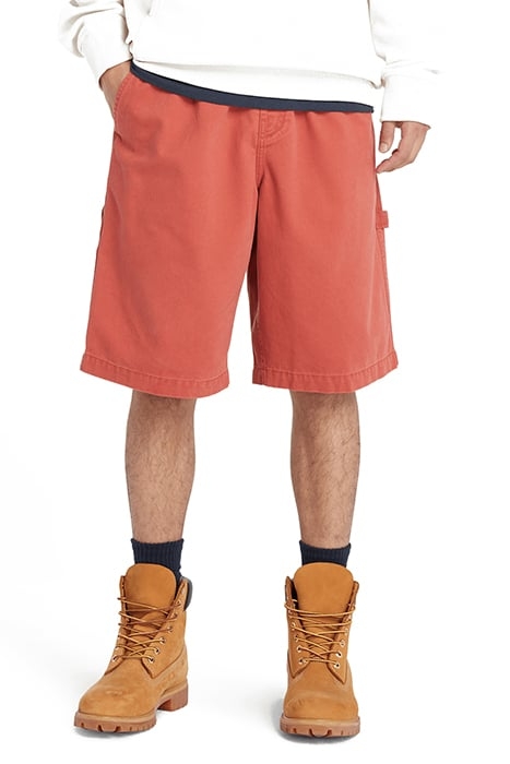 RINDGE WASHED HEAVY TWILL CARPENTER SHORT HOT SAUCE 1