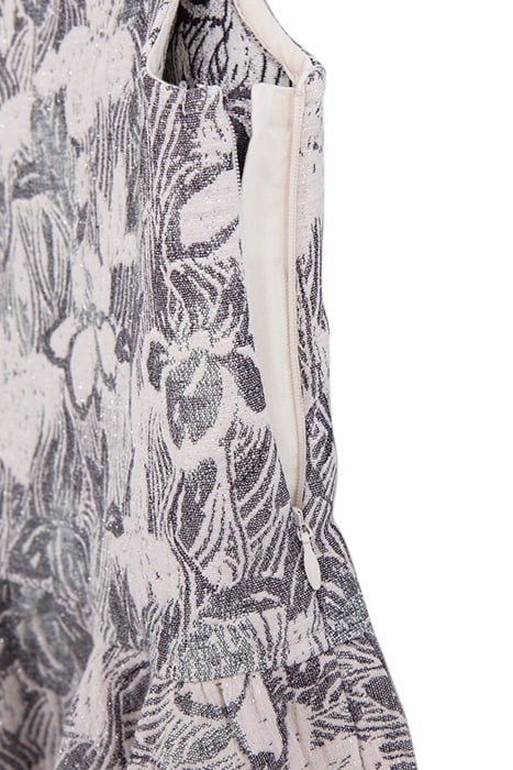 GIRL'S ECRU JACQUARD FLORAL MAXI SKATER DRESS 5