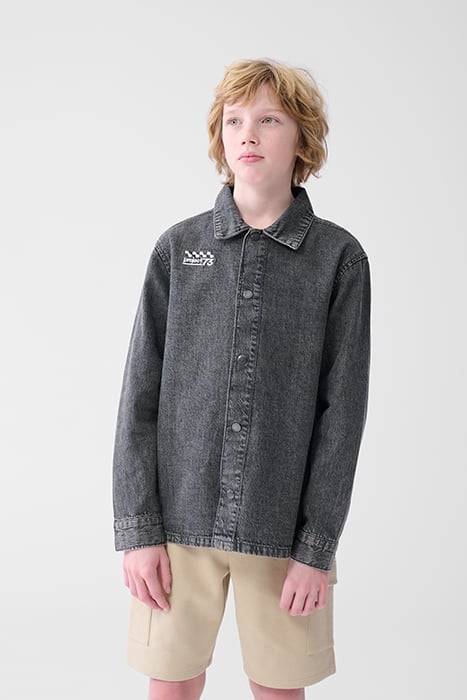 BAA-SBSMILE DENIM OVERSHIRT DARKGREY 1