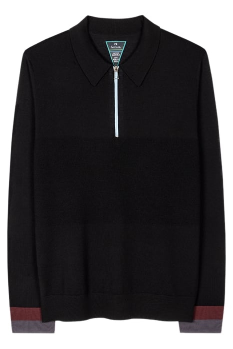 MENS SWEATER HALF ZIP BLACK 4