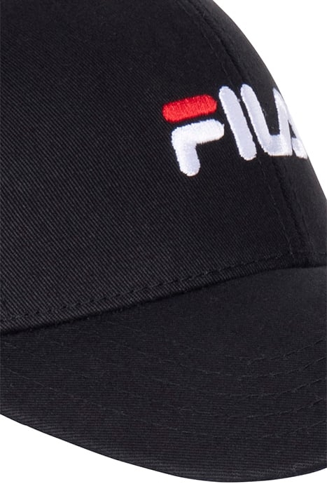 BRASOV 6 PANEL CAP WITH LINEAR LOGO - STRAP BACK BLACK BEAUT 4
