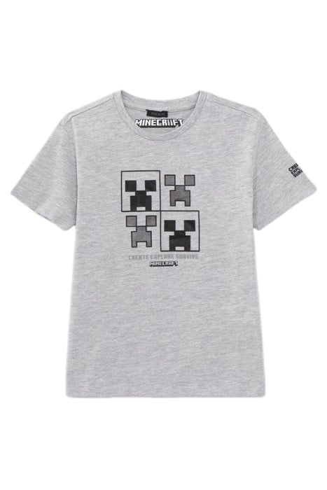 BOYS’ GREY T-SHIRT WITH MINECRAFT ICONS 1