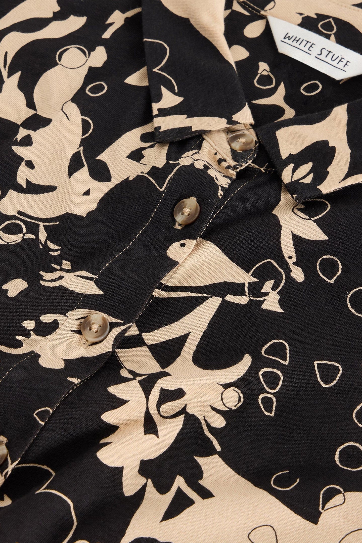 RUA JERSEY SHIRT DRESS BLACK PRINT 6