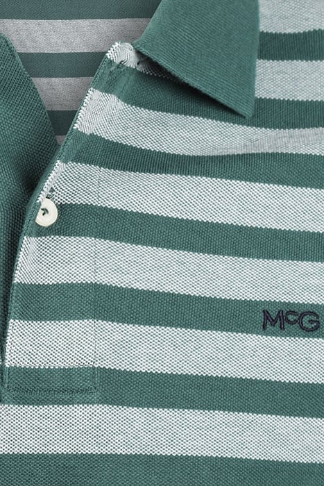 OXFORD PIQUEE STRIPE POLO DARK GREEN 3