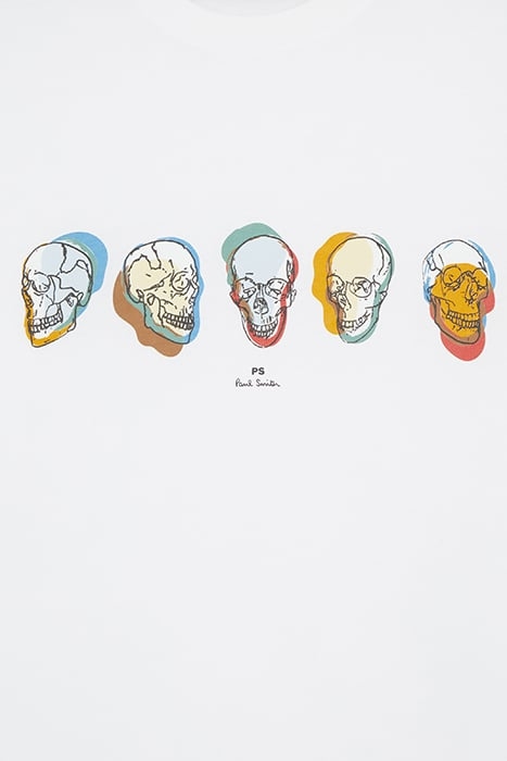 MENS REG FIT T-SHIRT SKULLS WHITE 2