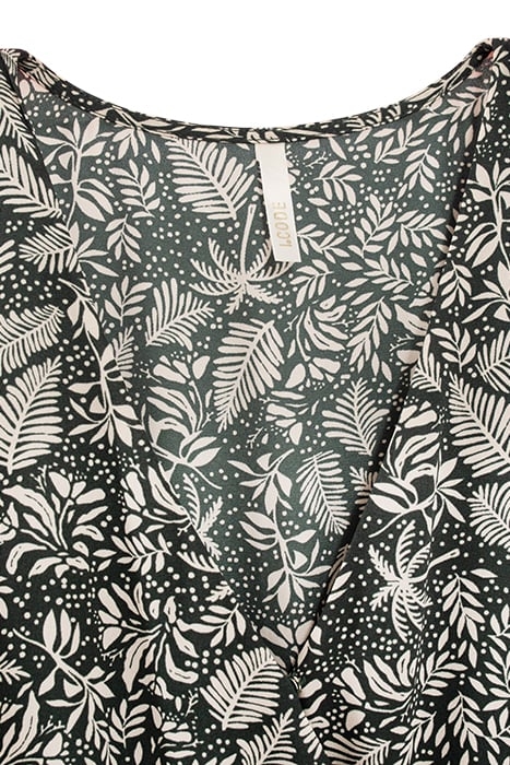 GREEN LONG DRESS WITH BOTANICAL BEACH PRINT 5