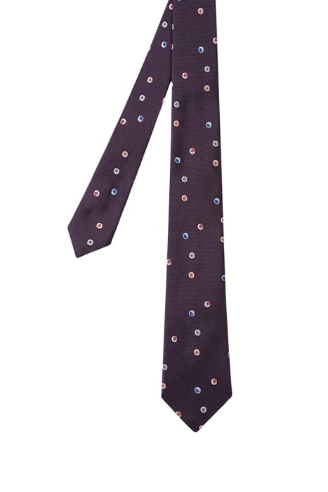 MEN TIE BUTTONS AUBERGINE 1