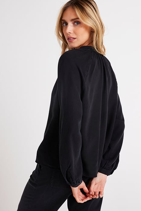 FULL SLEEVE RAGLAN BUTTON DOWN VINTAGE BLACK 2