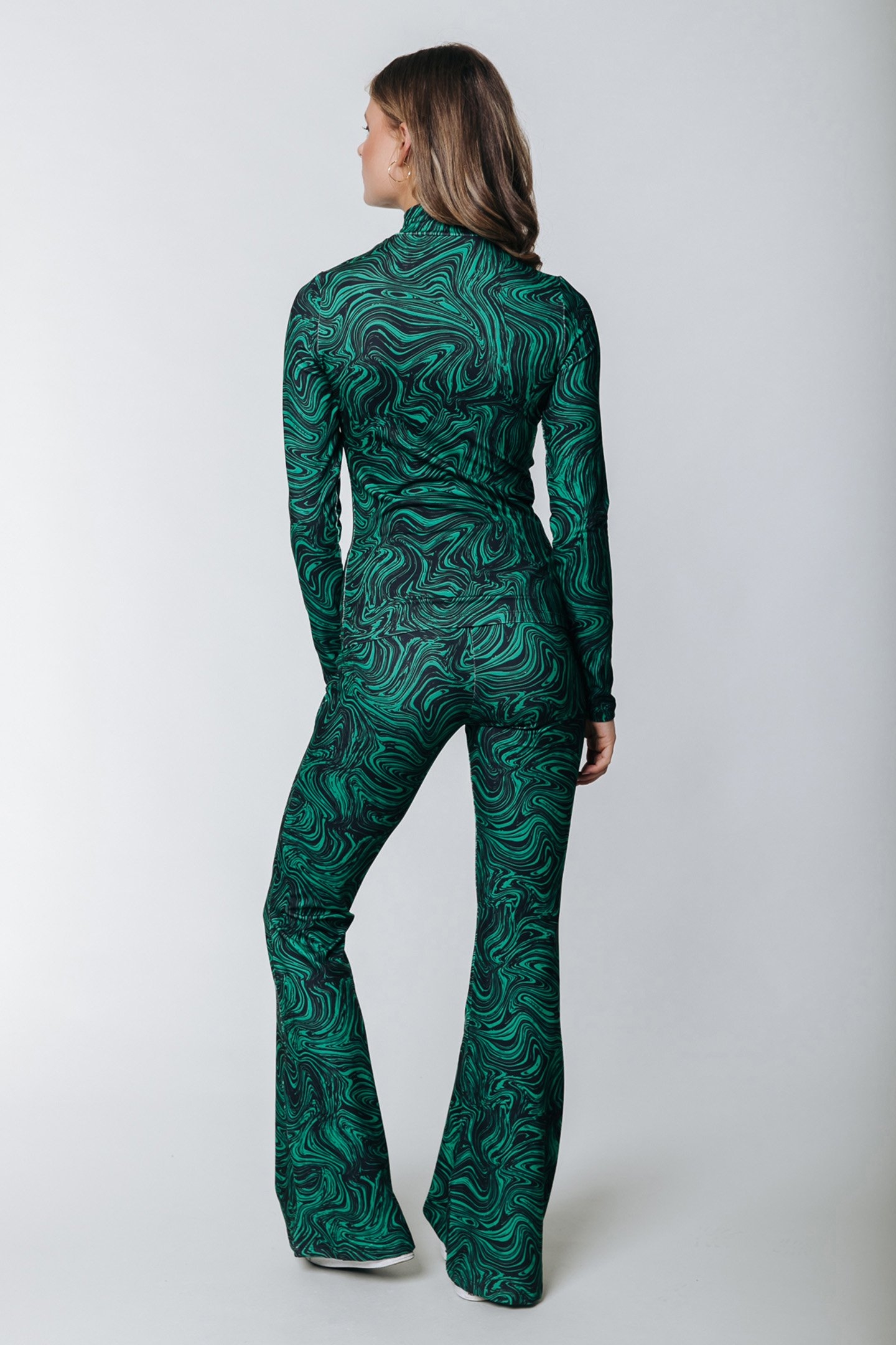 NEYO LIQUID PAINT PEACHED TURTLENECK TOP GREEN 2