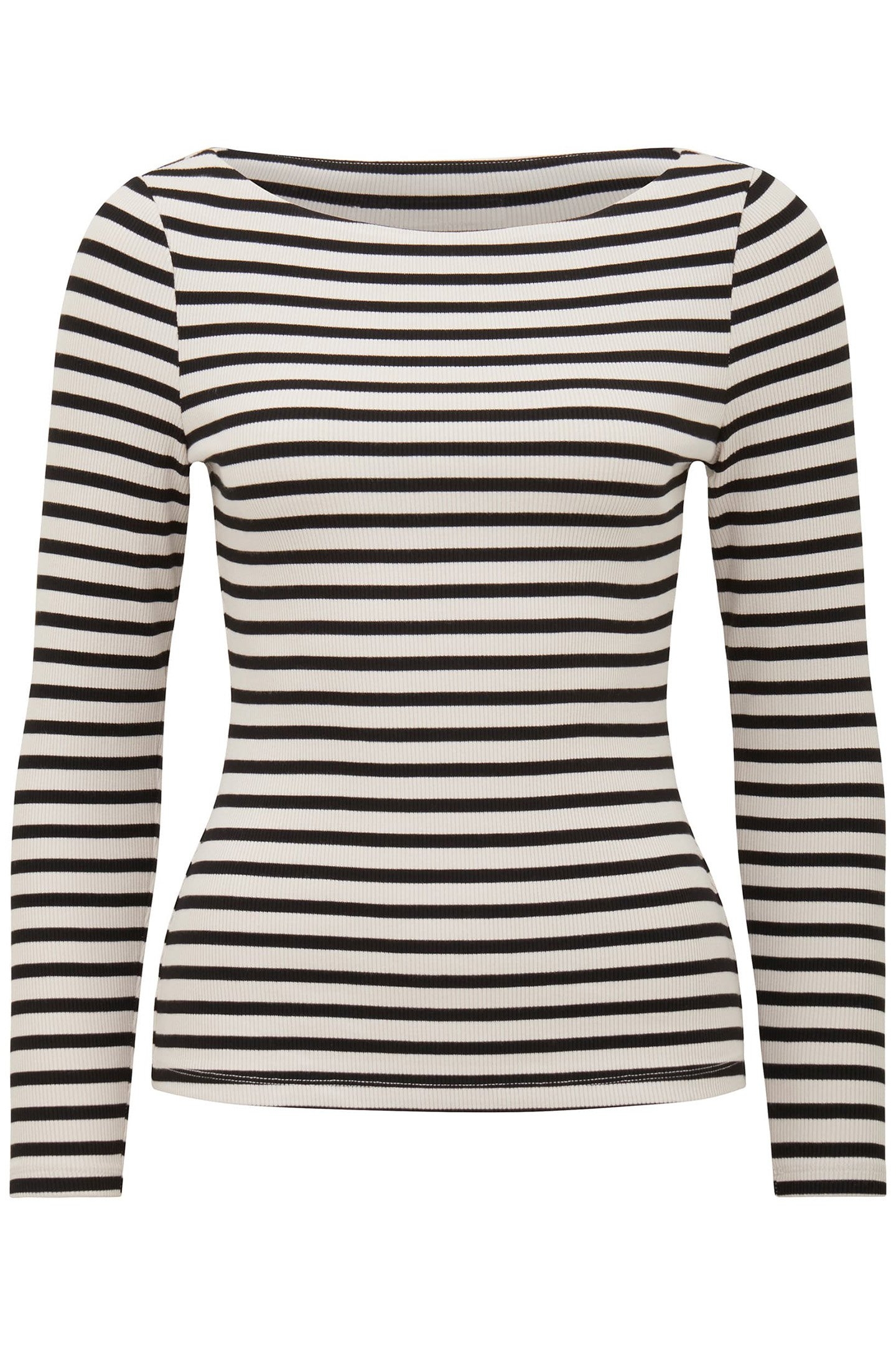 BRIE STRIPED BOAT NECK LONG SLEEVES TOP STRIPE 4