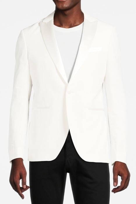 ONE BUTTON PEAK LAPEL JACKET WHITE 1
