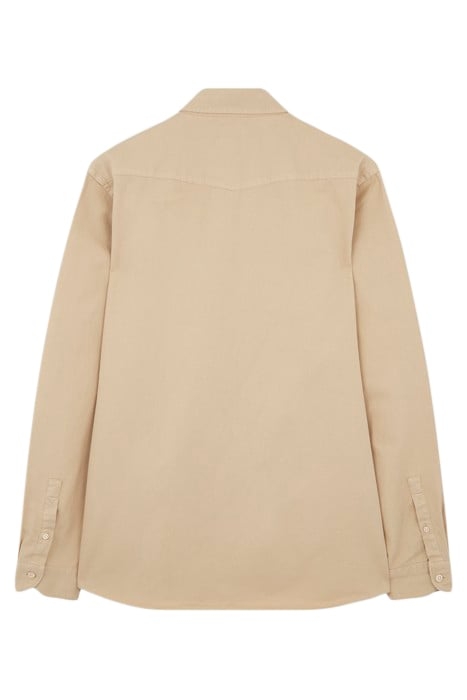 MENS SHIRT LS WESTERN REG FIT LIGHT BEIGE 2