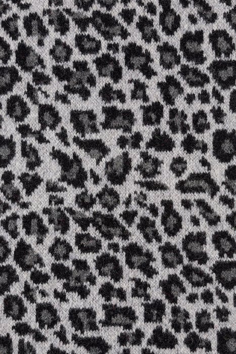 WOMEN SCARF LEOPARD POM GREY 4