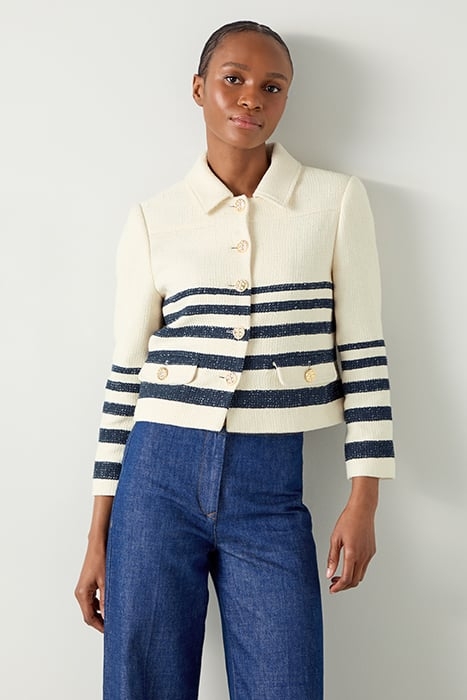 BELLMER TWEED JACKET CREAM/NAVY 4