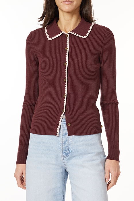 SWEATER CARDIGAN TAWNY PORT 1