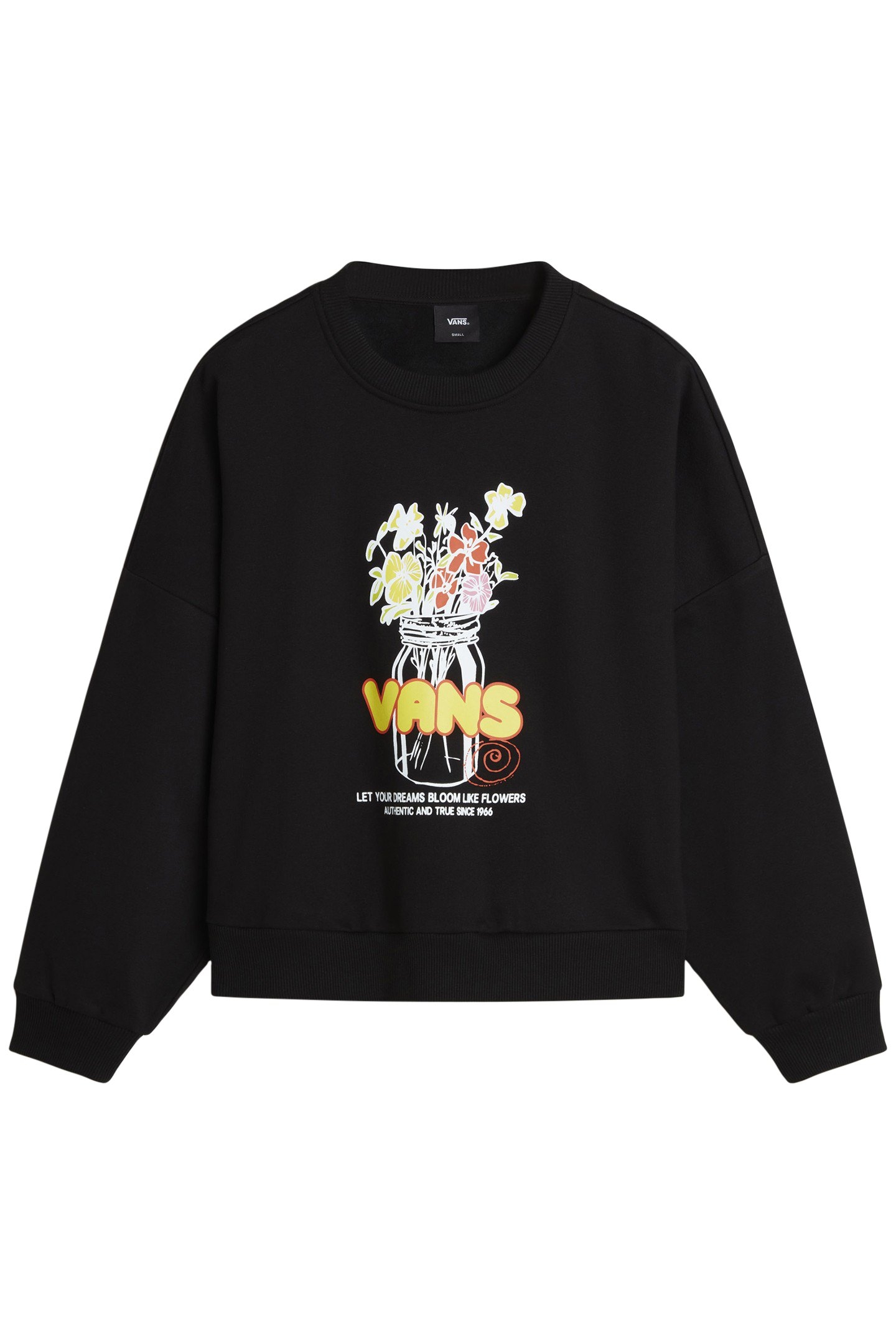 BOUQUET LOOSE CREW FLEECE BLACK 4