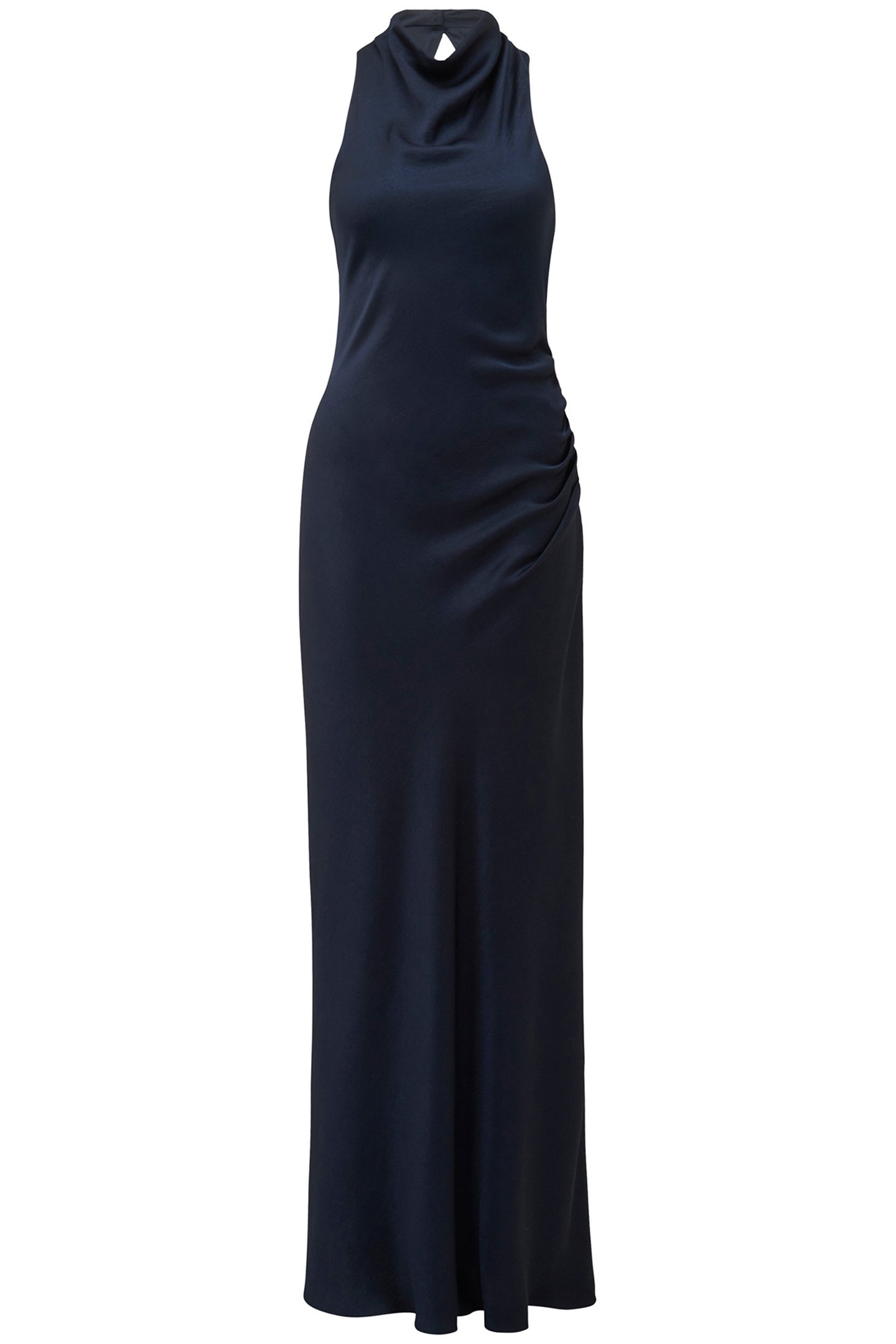 MICHELLE OPEN BACK SATIN MAXI DRESS NAVY 3