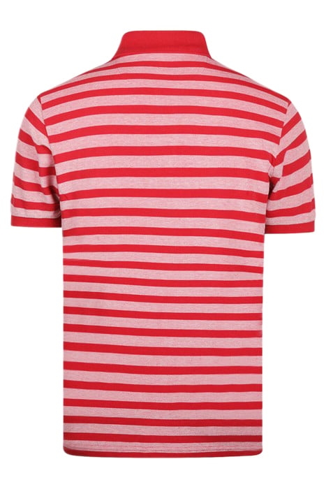OXFORD PIQUEE STRIPE POLO RED 2
