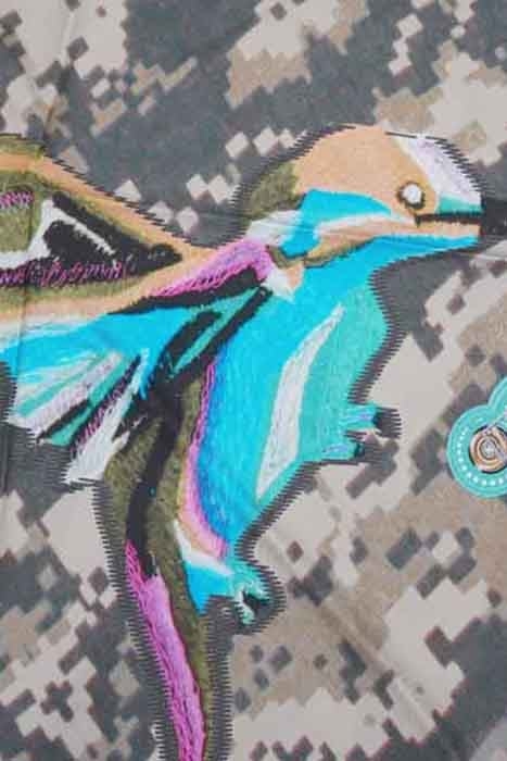 SILK SCARF ST. TROPEZ PIXEL CAMOUFLAGE GREEN 4