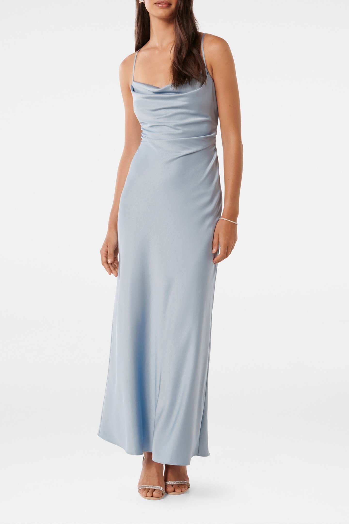 MIA SATIN MAXI DRESS ICE BLUE 1