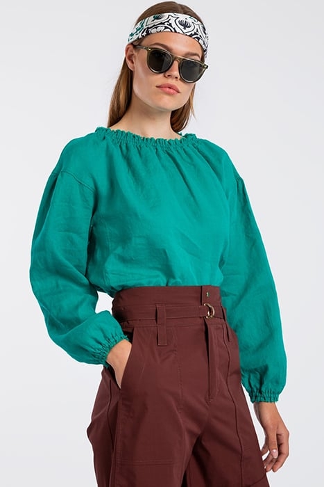 BLOUSE LINEN SOFT GREEN EGÉE 3