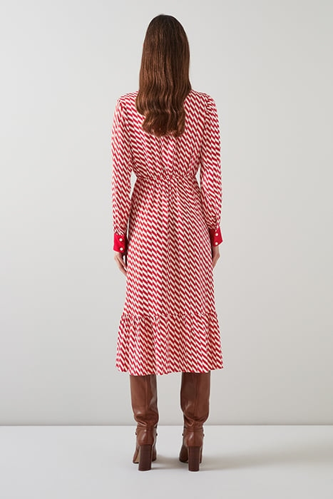 BRIDGET TIE MIDI DRESS CHERRY 2
