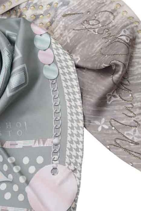 SILK SCARF ST. TROPEZ GREEN PASTELS GREEN 3