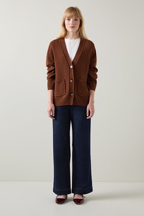 CARINE WOOL CARDIGAN CHOCOLATE 2