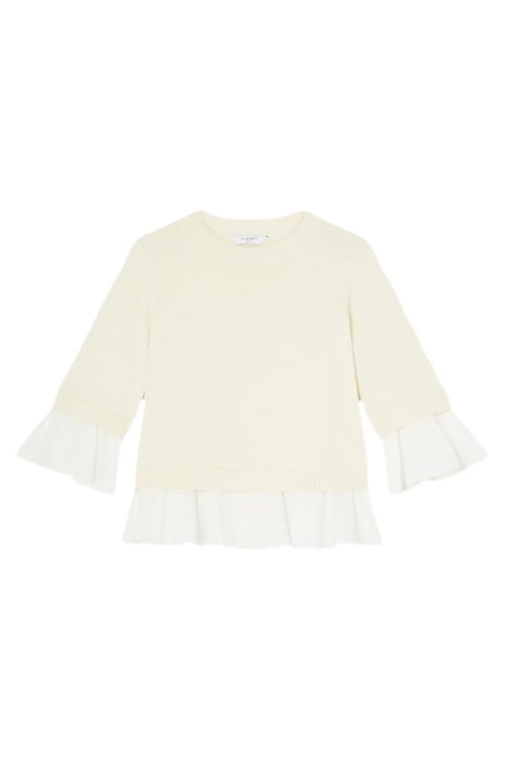 MAISIE POPLIN KNITTED SWEATER IVORY 4