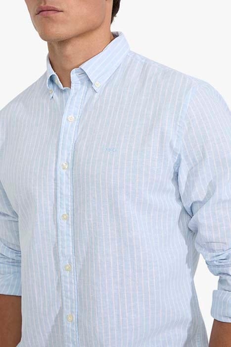 COTTON LINEN STRIPE SHIRT LIGHT BLUE 7