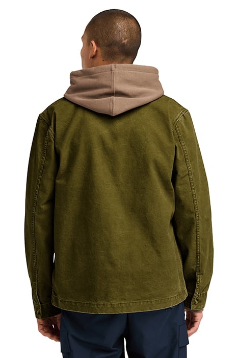 KEMPSHIRE WASHED CANVAS CHORE JACKET DARK OLIVE 2