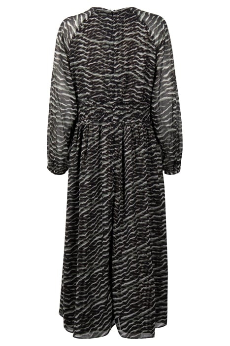 WINTER SHEEN LS RND NK MIDI DR BLACK 2