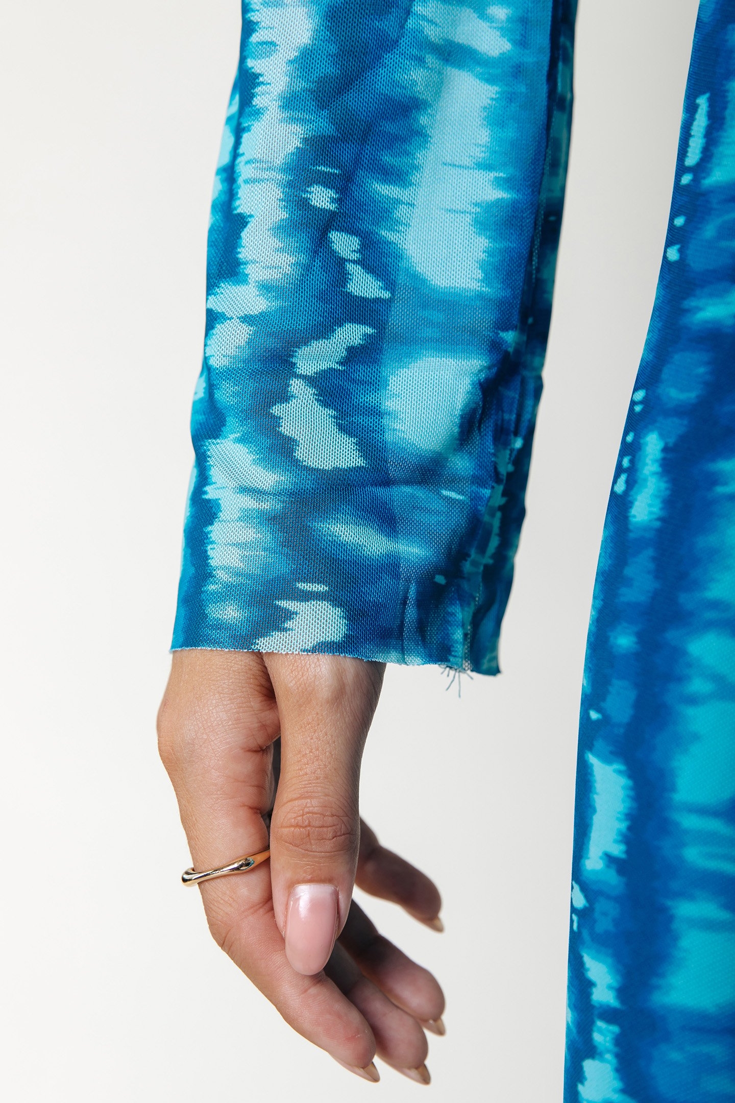 WINONA TIE DYE MESH WRAP TOP LIGHT TURQUOISE 6