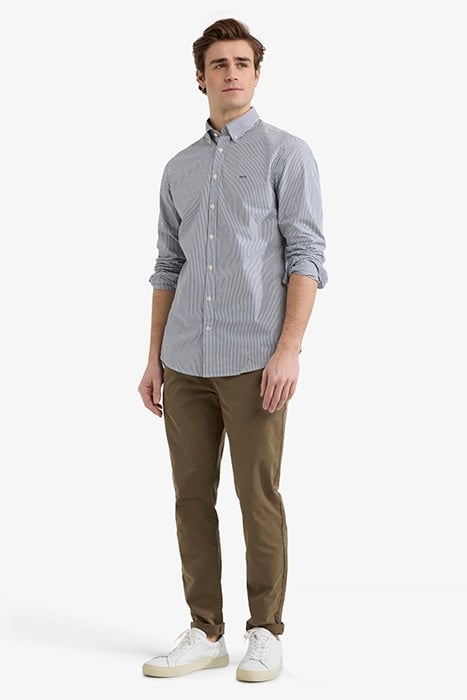 STRIPED POPLIN SHIRT NAVY 2