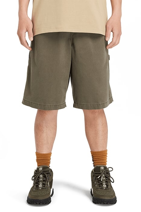 RINDGE WASHED HEAVY TWILL CARPENTER SHORT LEAF GREEN 1