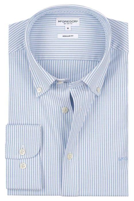 STRETCH OXFORD SHIRT SMALL STRIPE LIGHT BLUE 7