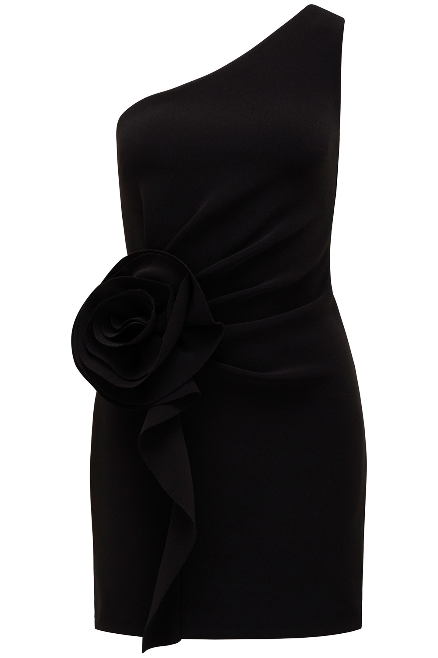 ARABELLA PETITE ROSETTE MINI DRESS BLACK 4