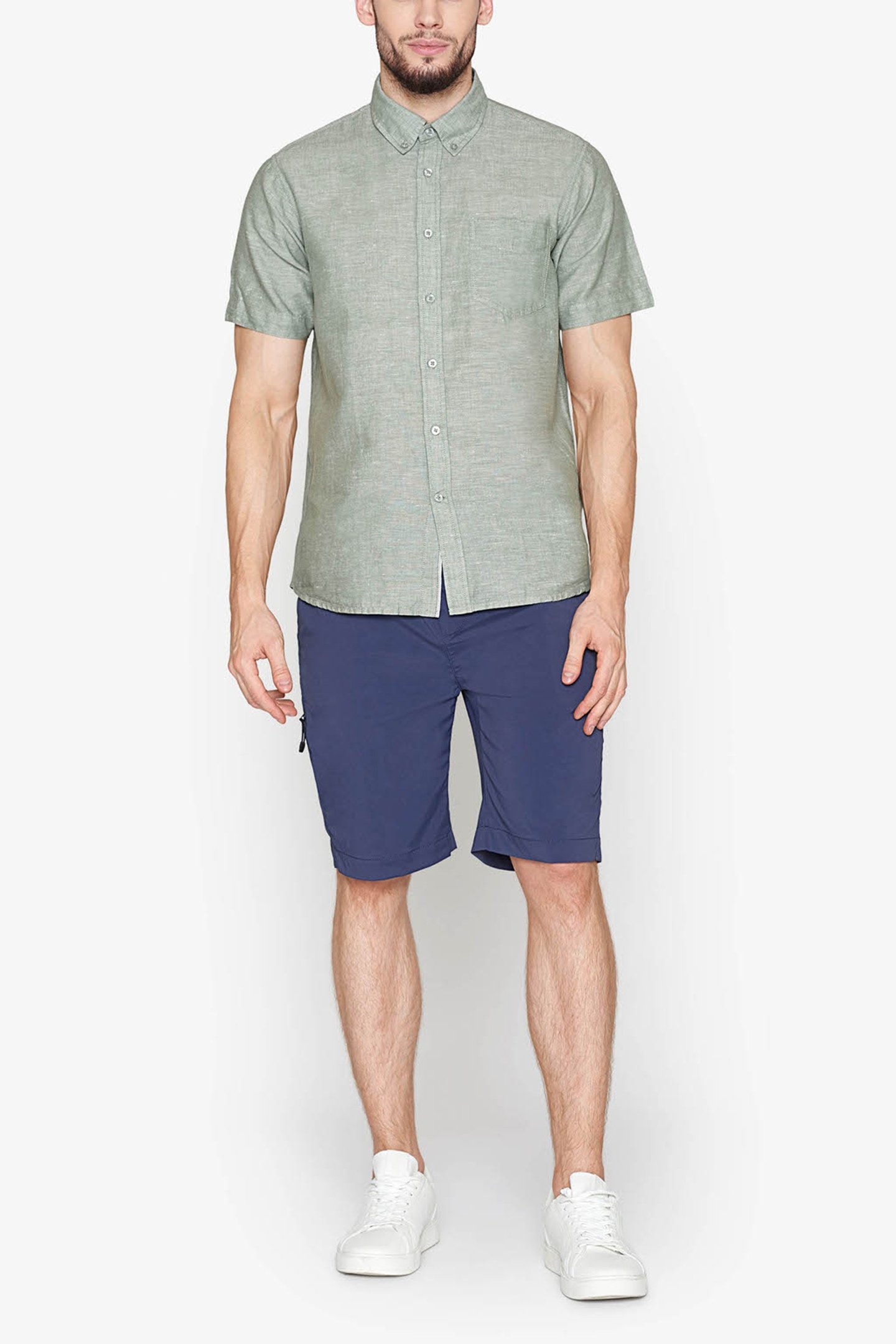 THERKELSI LINEN/COTTON BOTTLE GREEN 3